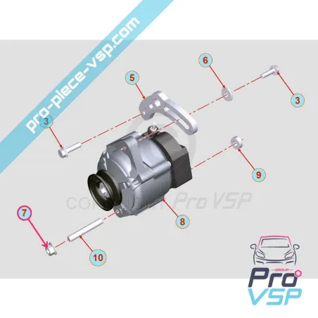 Tuerca de fijación del alternador