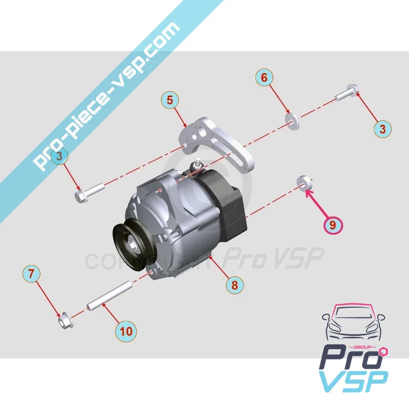 Generator fixering av spacer