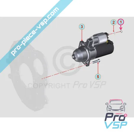 Plug + dado di avviamento motore Lombardini Focs Progress 502 523