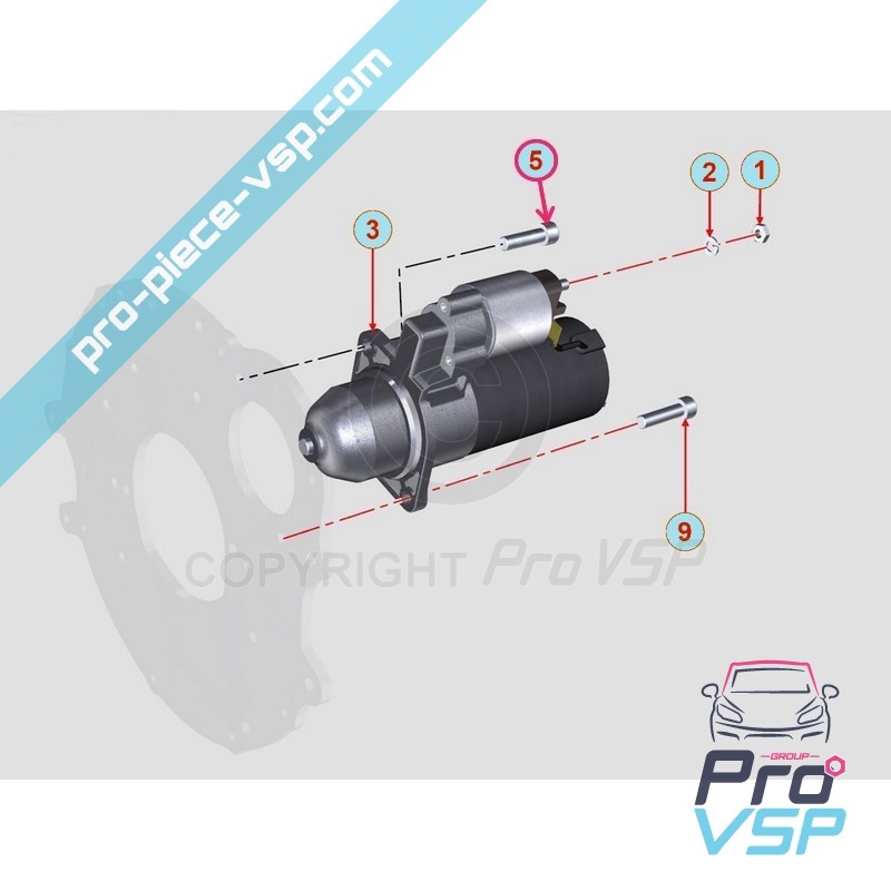 Starter fixing screw