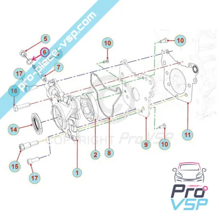 Joint de sonde de pression d'huile pour moteur Lombardini Focs Progress 502 523