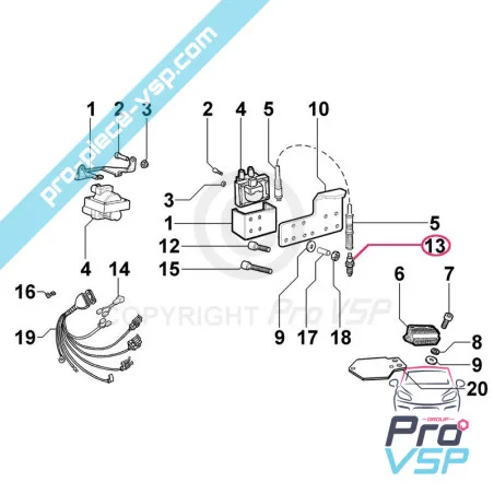 Vela de ignição do motor original Lombardini lgw 523 MPI