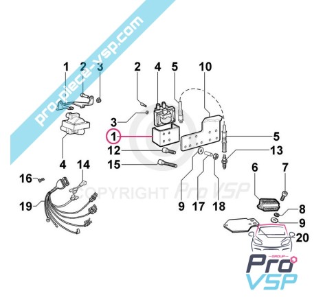 Suporte da bobina de ignição do motor Lombardini gasolina LGW523 MPI