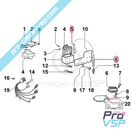 Engine candle cable Lombardini lgw 523