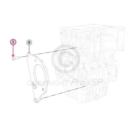 Vis de support de démarreur pour moteur Lombardini Focs Progress 502 523
