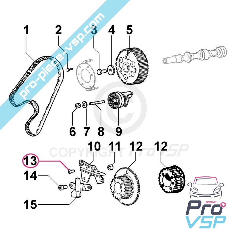 Parafuso de suporte do sensor de fase