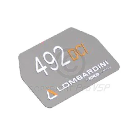 Adhésif de cache moteur pour moteur Lombardini DCI LDW 492