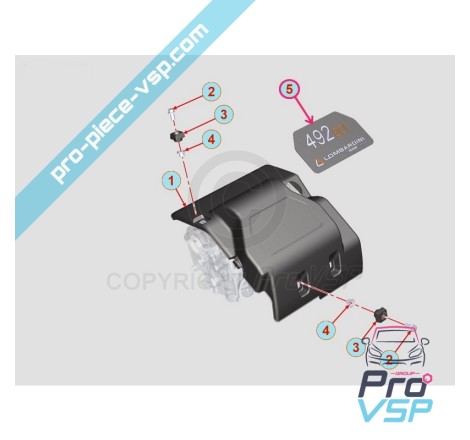 Adesivo do cache do motor do motor Lombardini DCI LDW 492