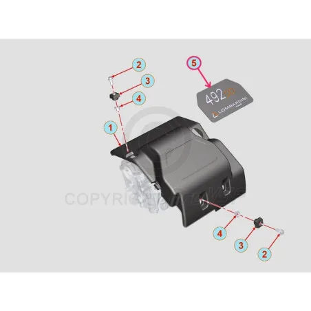 Adhésif de cache moteur pour moteur Lombardini DCI LDW 492
