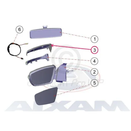 Coque de rétroviseur gauche chromée pour Aixam Sensation Émotion