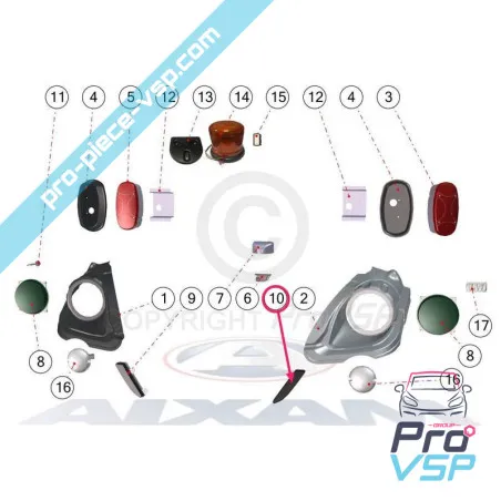 Fuego izquierdo para Aixam Impulsion D-Truck
