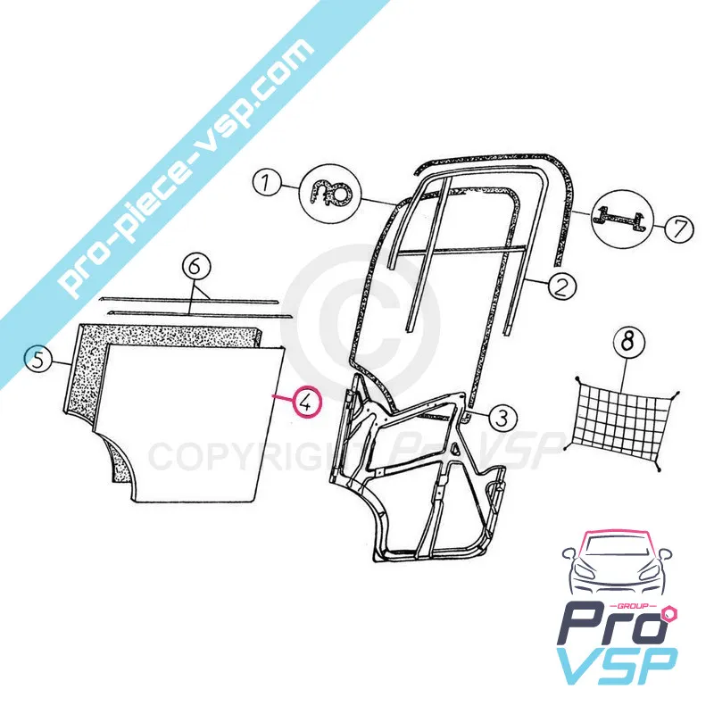 Pannello esterno della porta sinistra per Mega Fase 1