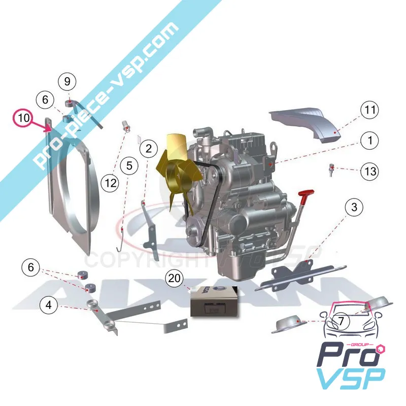Radiador voluta para Aixam