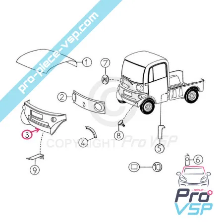 Pare choc avant pour Mega phase 1