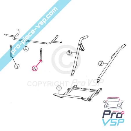 Left tie of front bumper support for Aixam 400sl 400.4 400evo