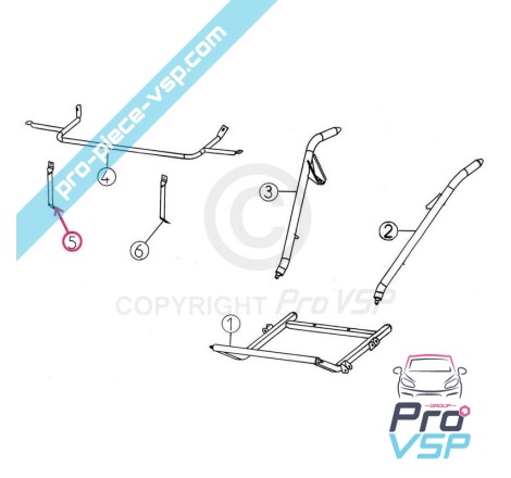 Right front bumper support rod
