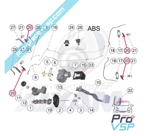 Capteur ABS pour Aixam avec ABS