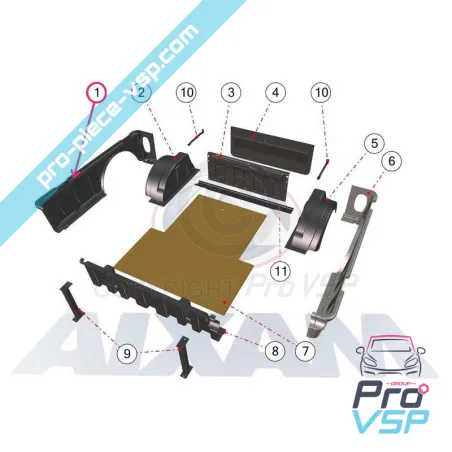 Lateral dreapta nisip negru original pentru Mega D-Truck