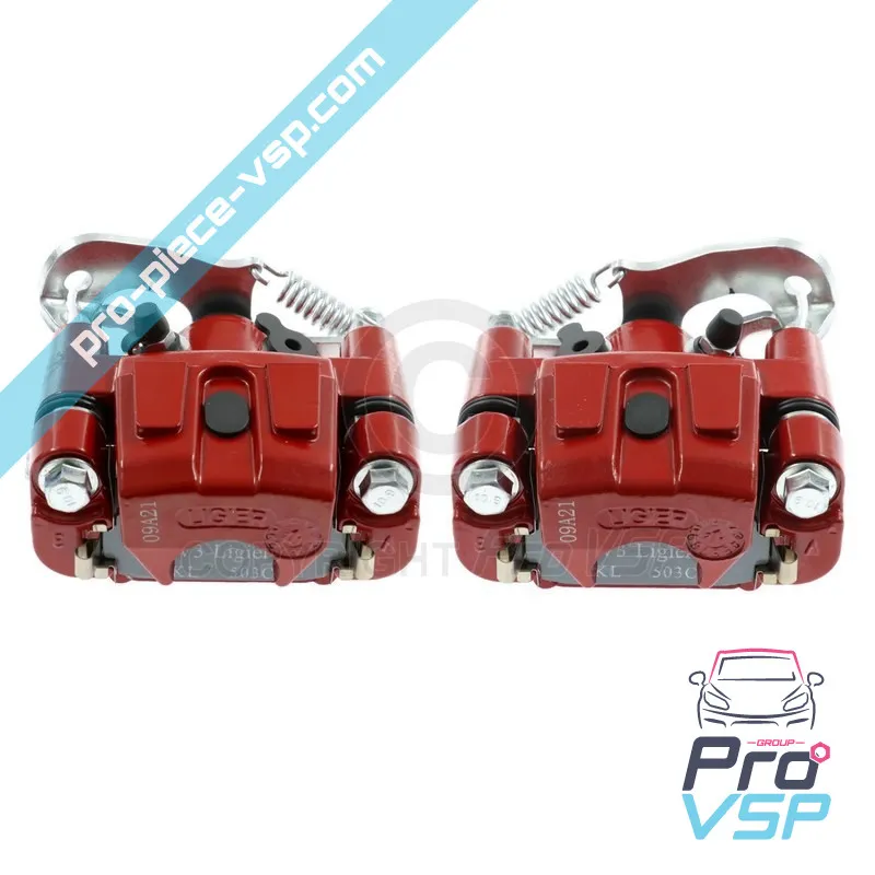 Red rear brake caliper kit for microcar ligner Due