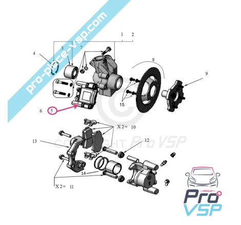 Etrier de frein avant gauche pour Ligier Microcar Dué