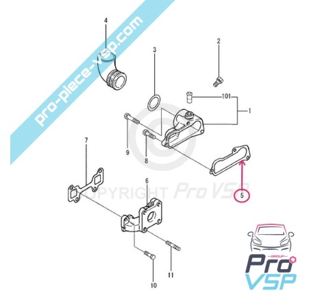 Admission collector gasket