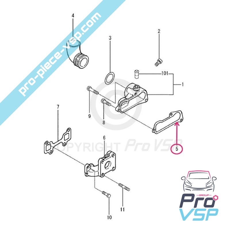 Admission collector gasket