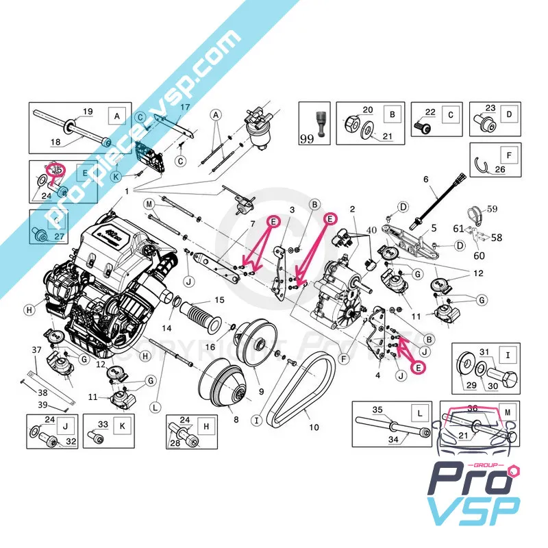 Motor support screw box Motor support screw box