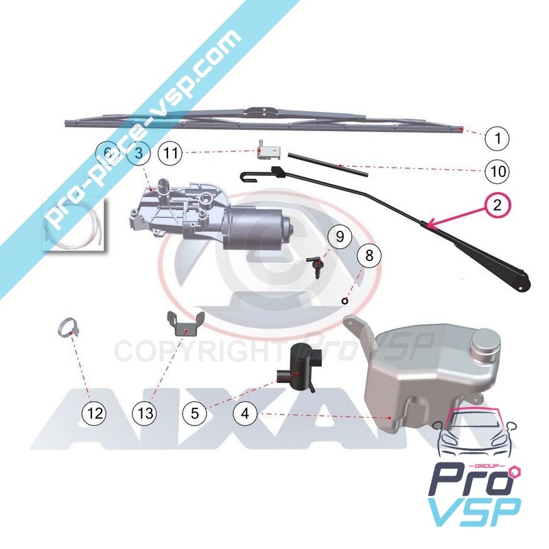 Front wiper arm
