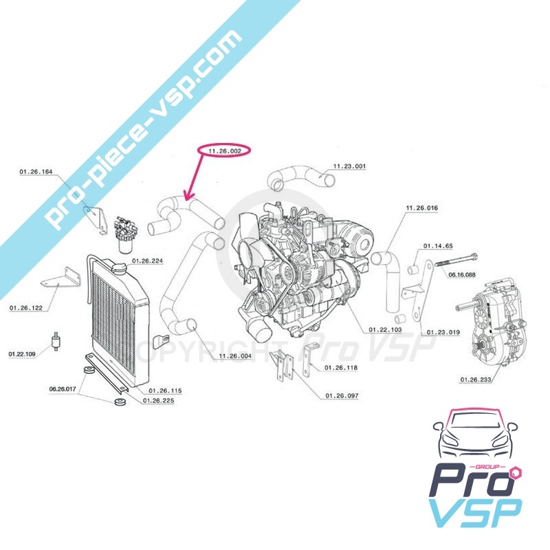 Upper radiator durite