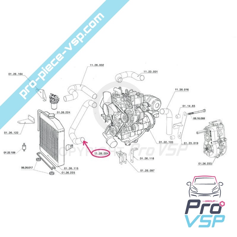 Lower radiator durite