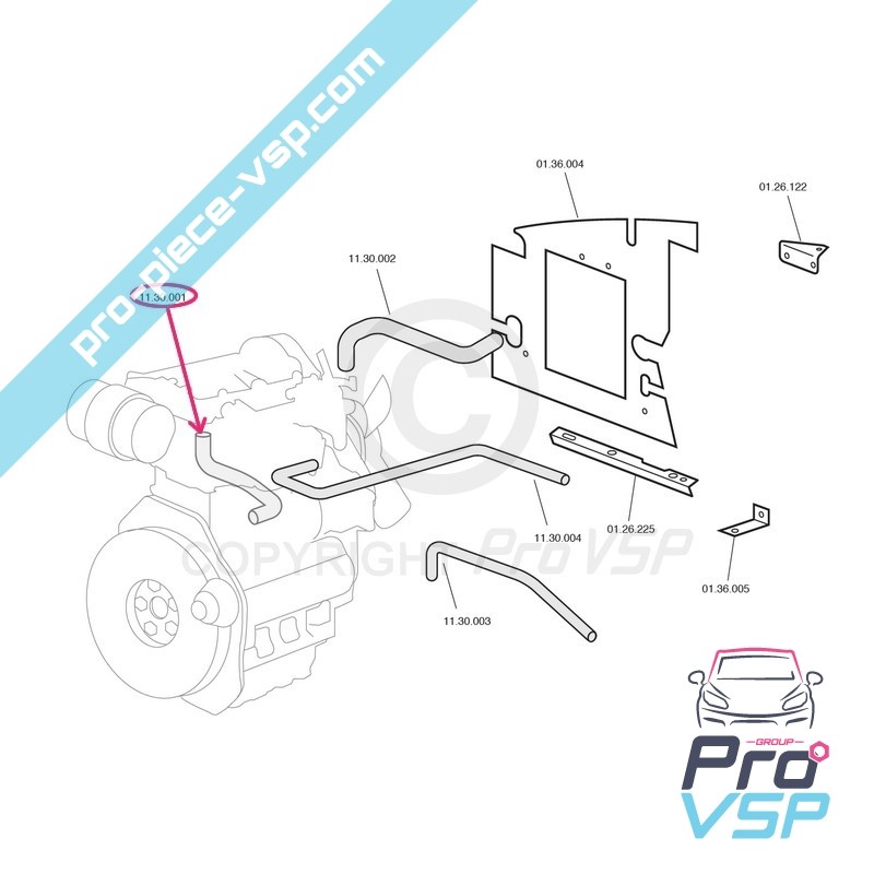 Lower radiator durite