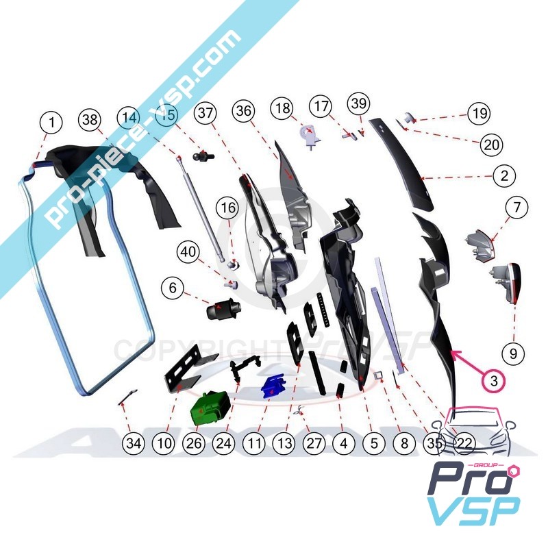 Hatchback fora do painel