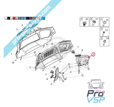 Right fog bracket