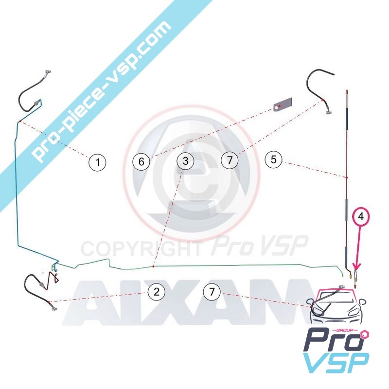 Left rear brake hose