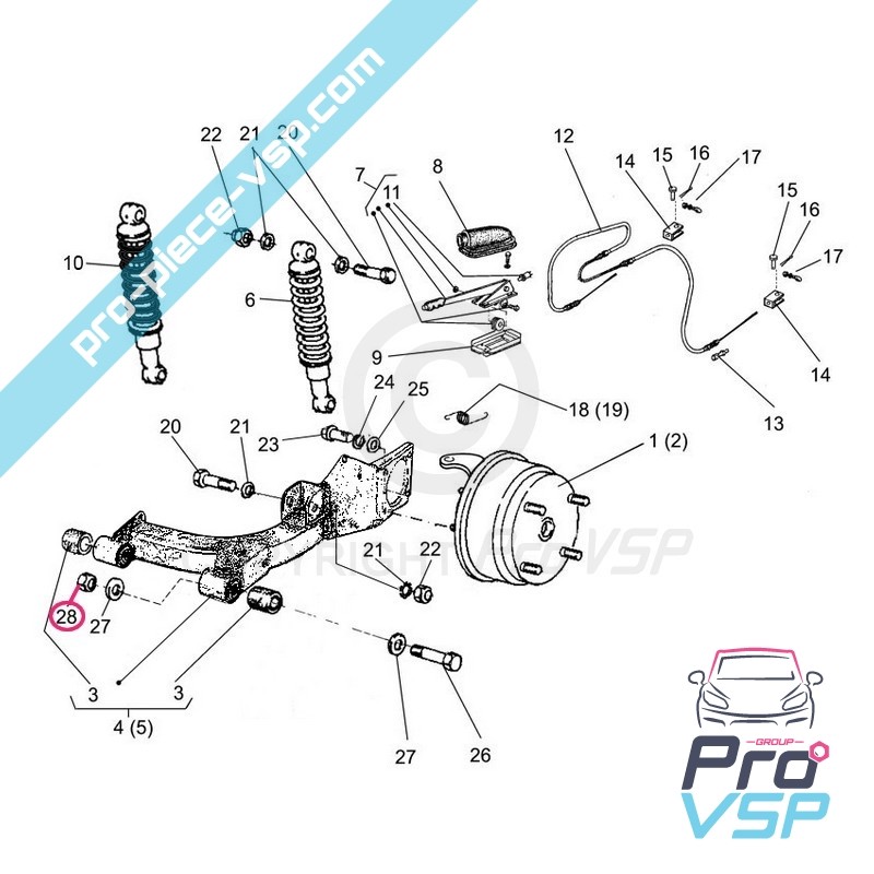 Rear hub axis