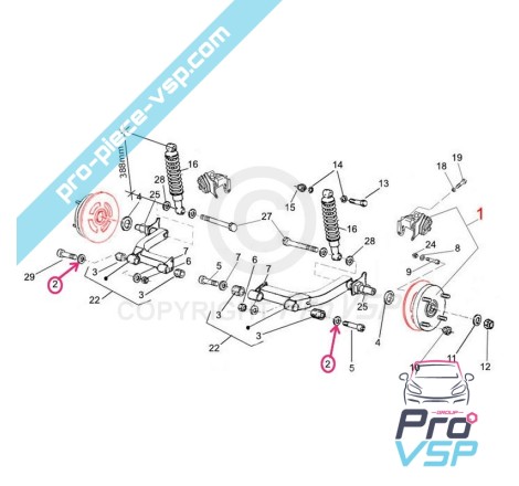 Rear hub axis washer