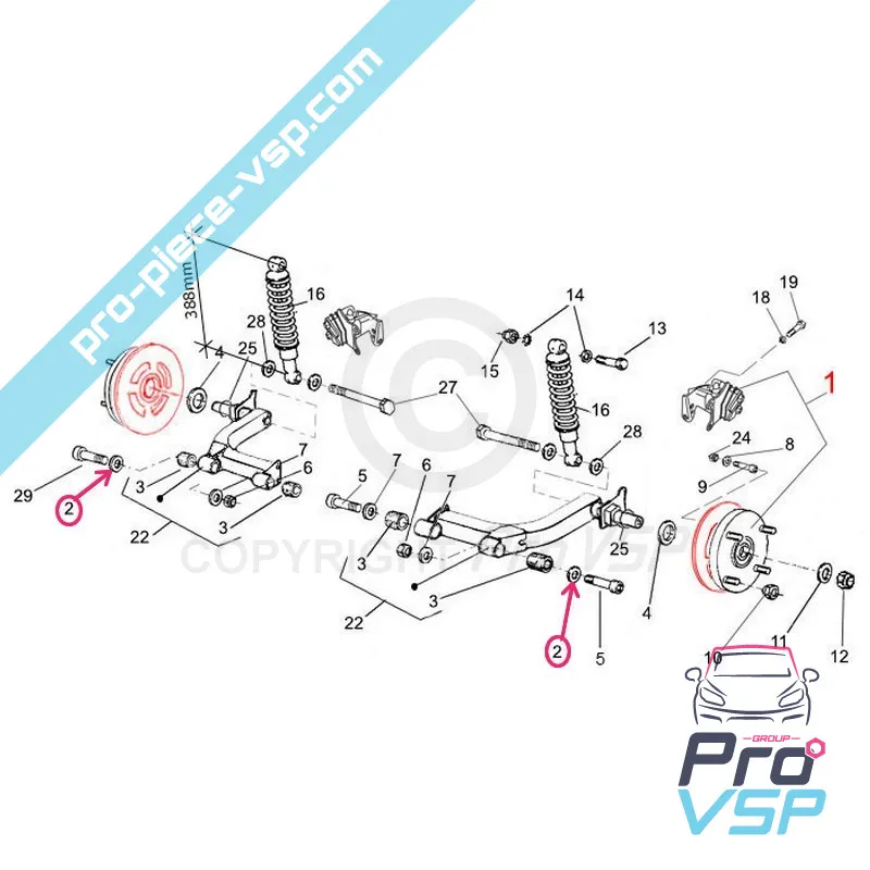 Rondelle axe de moyeu arrière Rondelle axe de moyeu arrière
