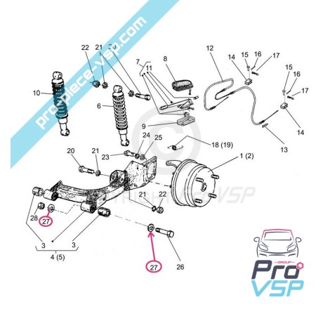 Rear hub axis washer