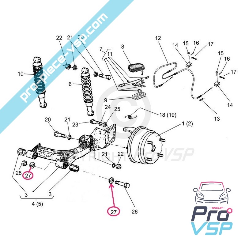 Rear hub axis washer