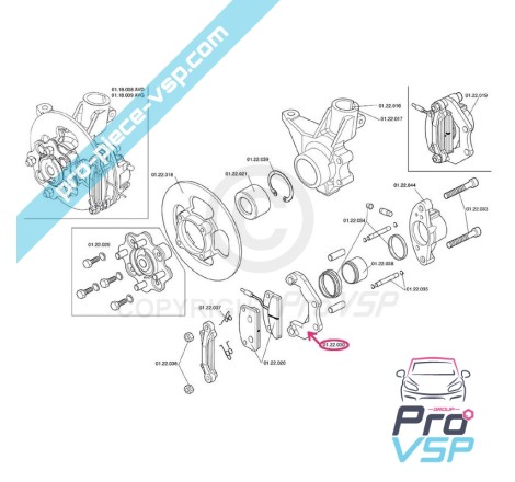 Front brake caliper support