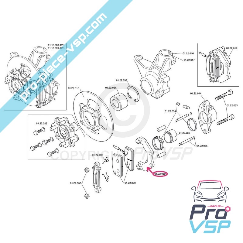 Front brake caliper holder