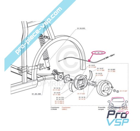 Hand brake cable