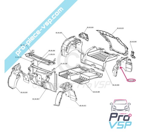 Left rear wheel passage
