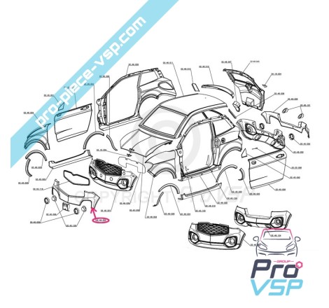 Bumper plastron front