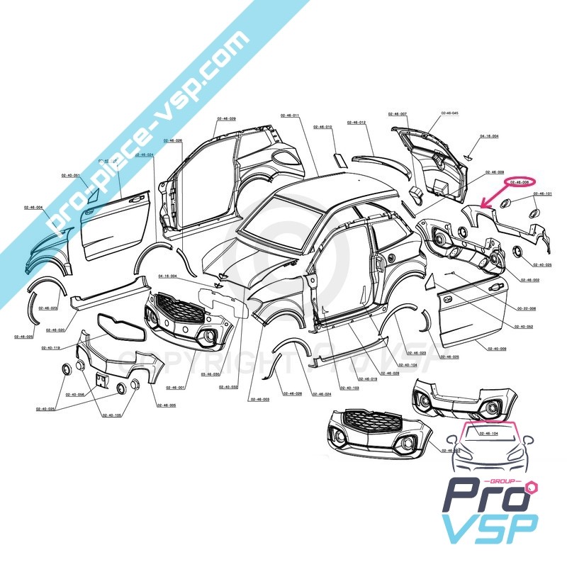 Rear bumper plastron