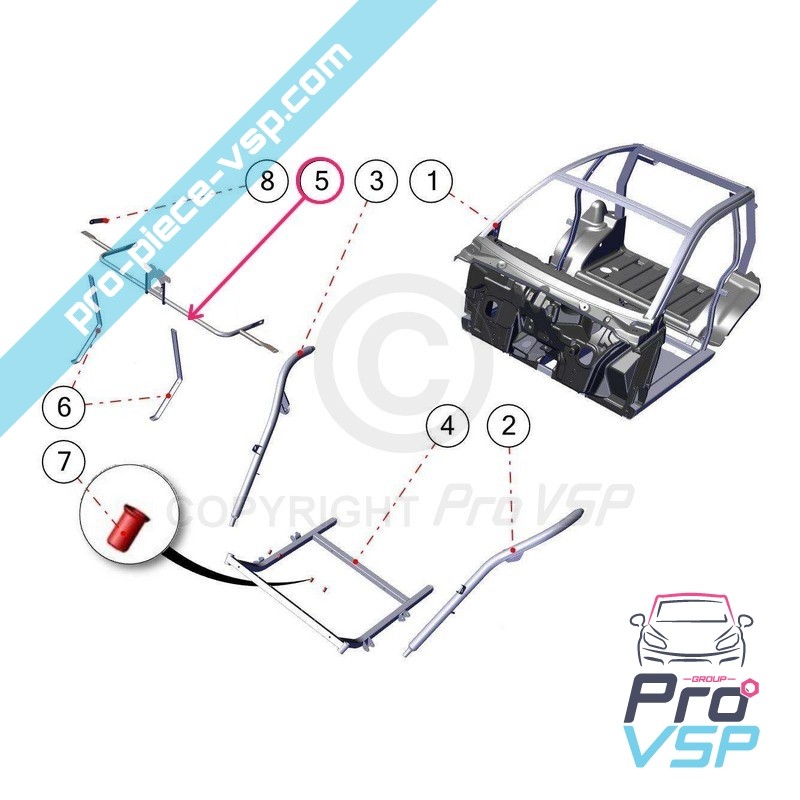 Front impact support