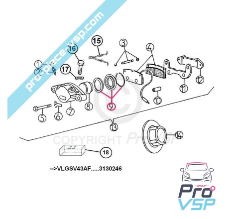 Kit revision brake caliper