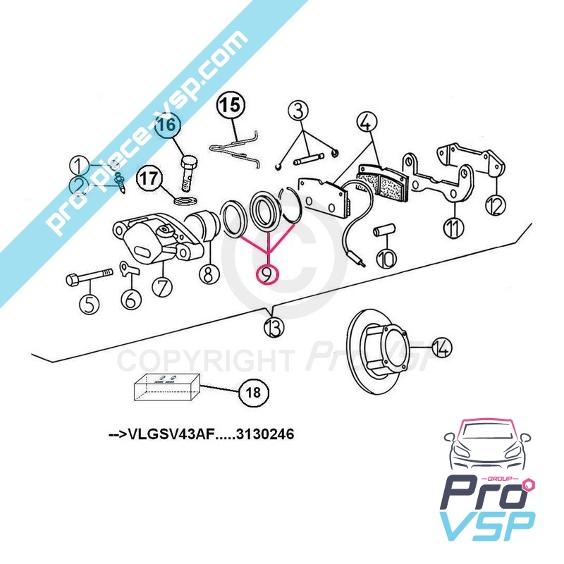 Kit revision brake caliper