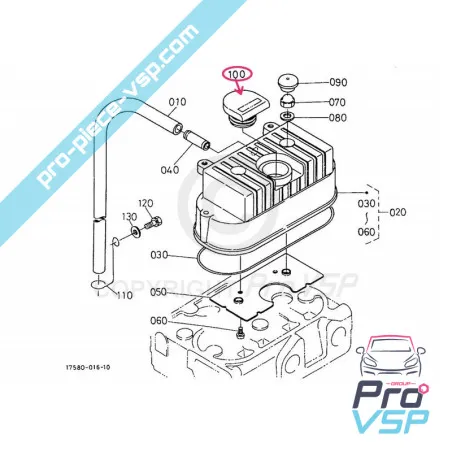 Bouchon de remplissage pour Aixam / Moteur Kubota Z402 , Z482
