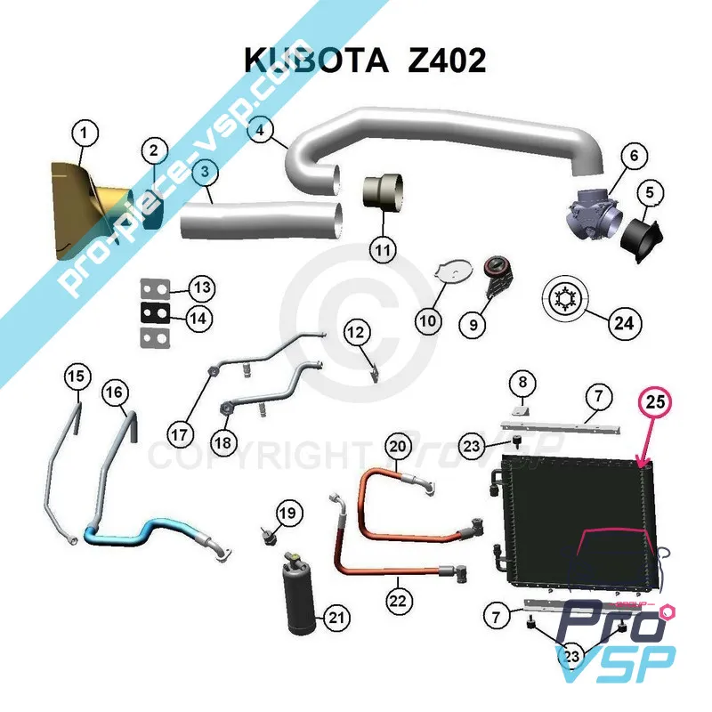 Air conditioning radiator for Aixam City , Coupé , Crossline , Crossover / Range Impulsion , Vision